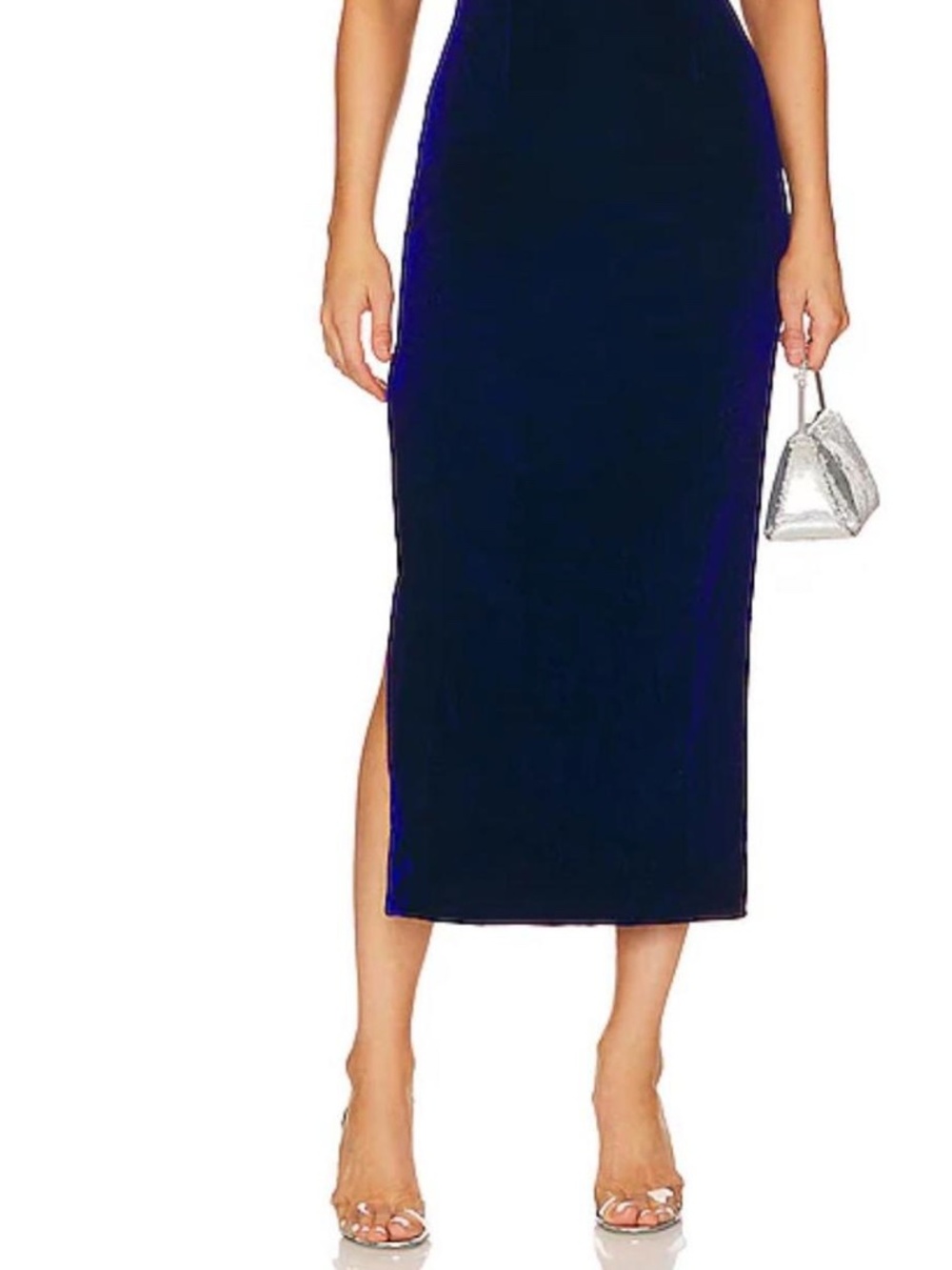 Bardot / Revolve Lilah Blue Velvet Dress - Picture 2 of 4